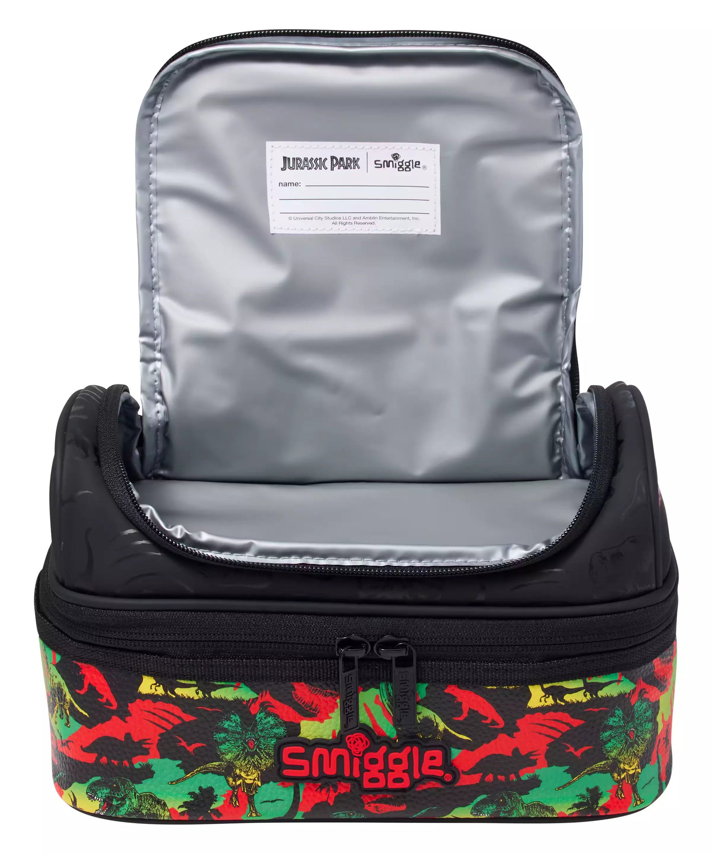 Smiggle - Jurassic Park Çift Katlı Beslenme Çantası-Dinossi