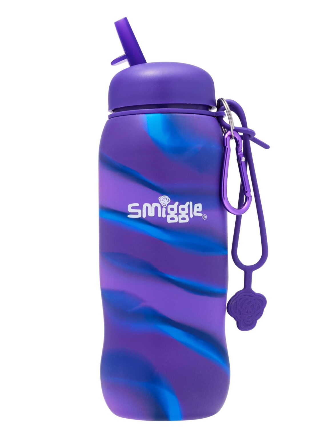 Smiggle - زجاجة ماء 630 مل مع قشة قابلة للطي