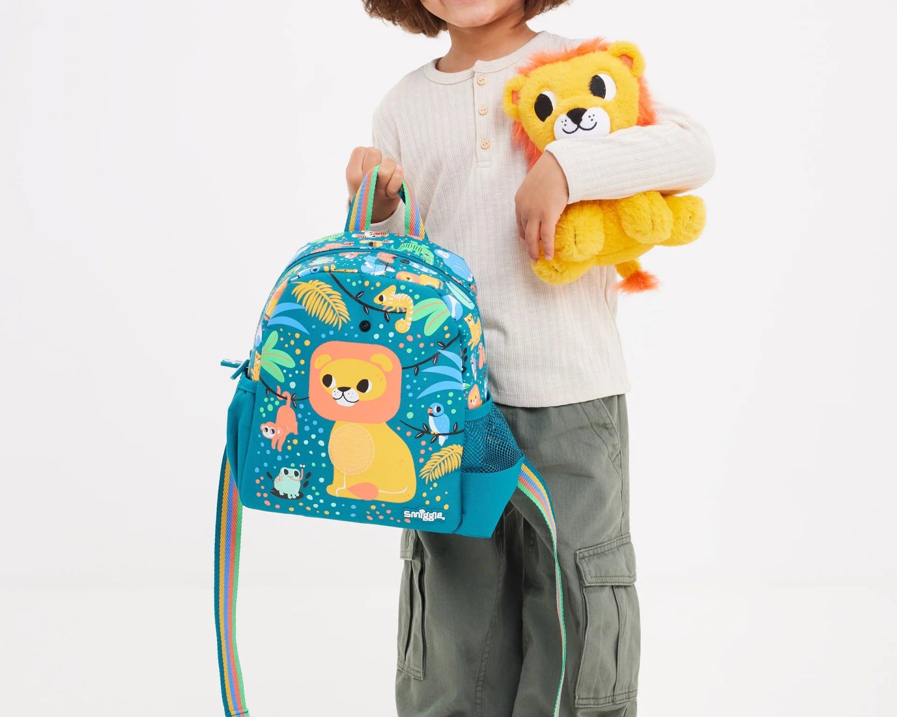 Smiggle - Big Dreams Anaokulu Çıkarılabilir Peluşlu Sırt Çantası-Dinossi