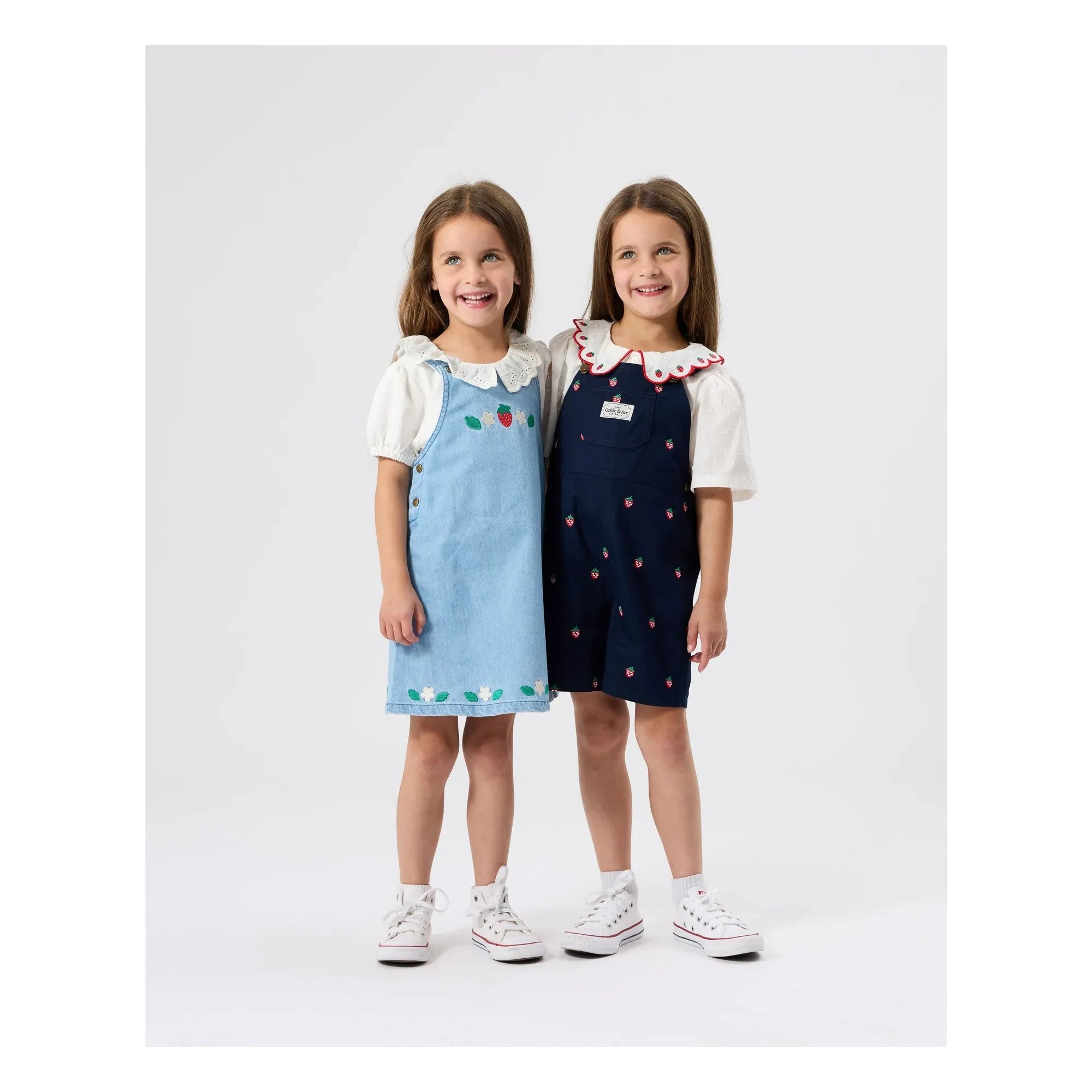 Goldie + Ace - Çilek Denim Önlük Elbise | Mavi