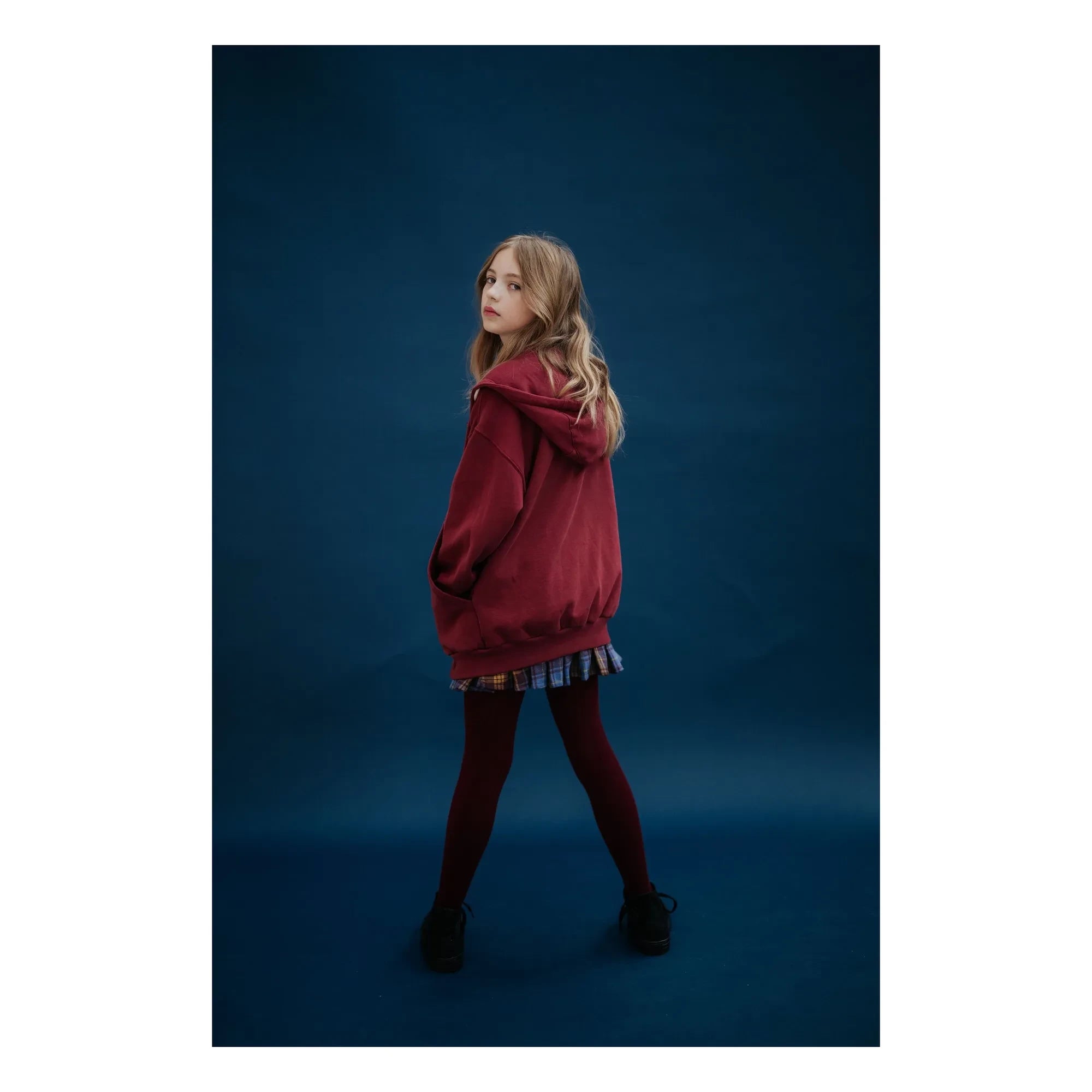 Repose AMS - Organik pamuk fermuarlı sweatshirt | Bordo