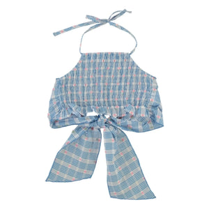 Bebe Organic - Top Nœud Ida Kareli | Açık mavi