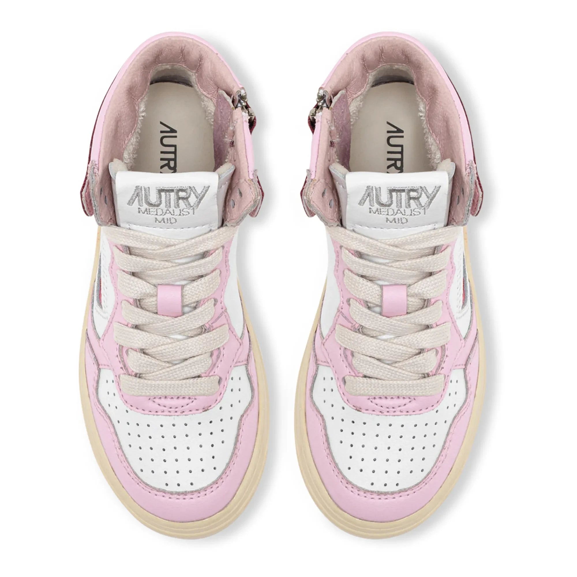 Autry - İki Renkli Çocuk Medalist Orta Bilek Deri Sneaker | Pembe