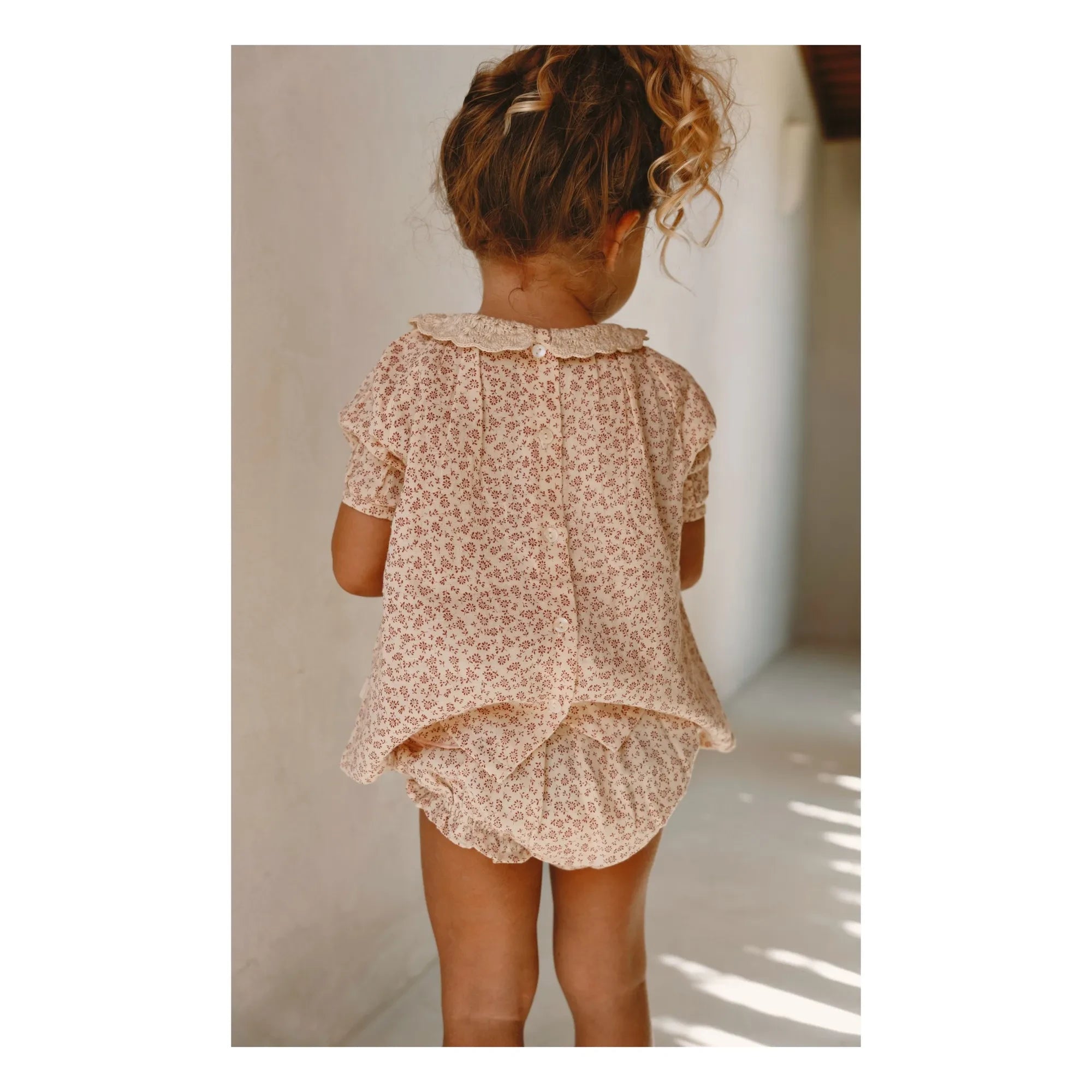 Lilinoa - Lise Liberty Pamuk Gazlı Fırfırlı Bloomer | Ecru