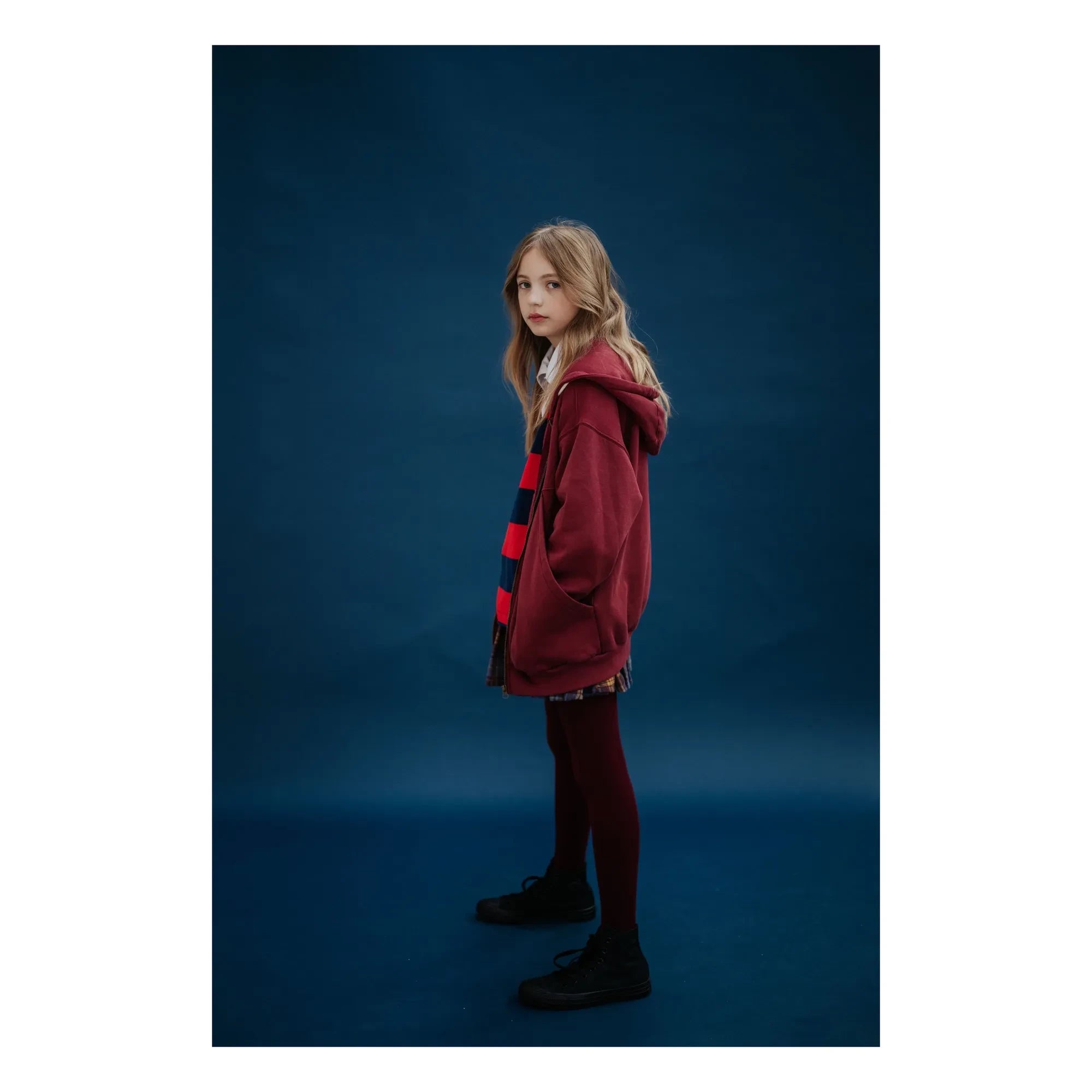 Repose AMS - Organik pamuk fermuarlı sweatshirt | Bordo