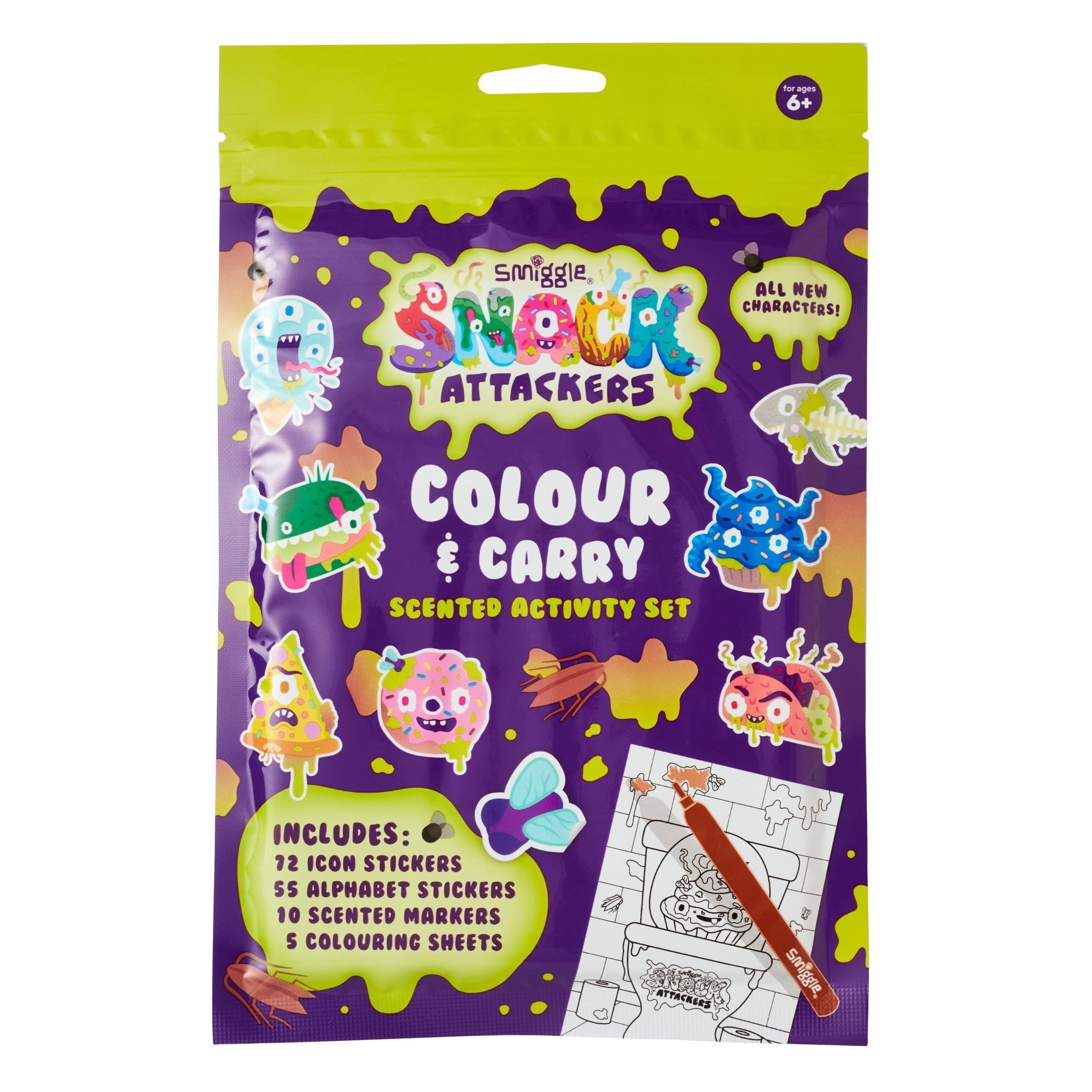 Smiggle - Snack Attackers Mini Boyama Seti-Dinossi