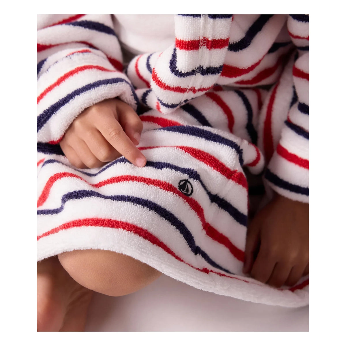Petit Bateau - Çizgili Bornoz | Beyaz