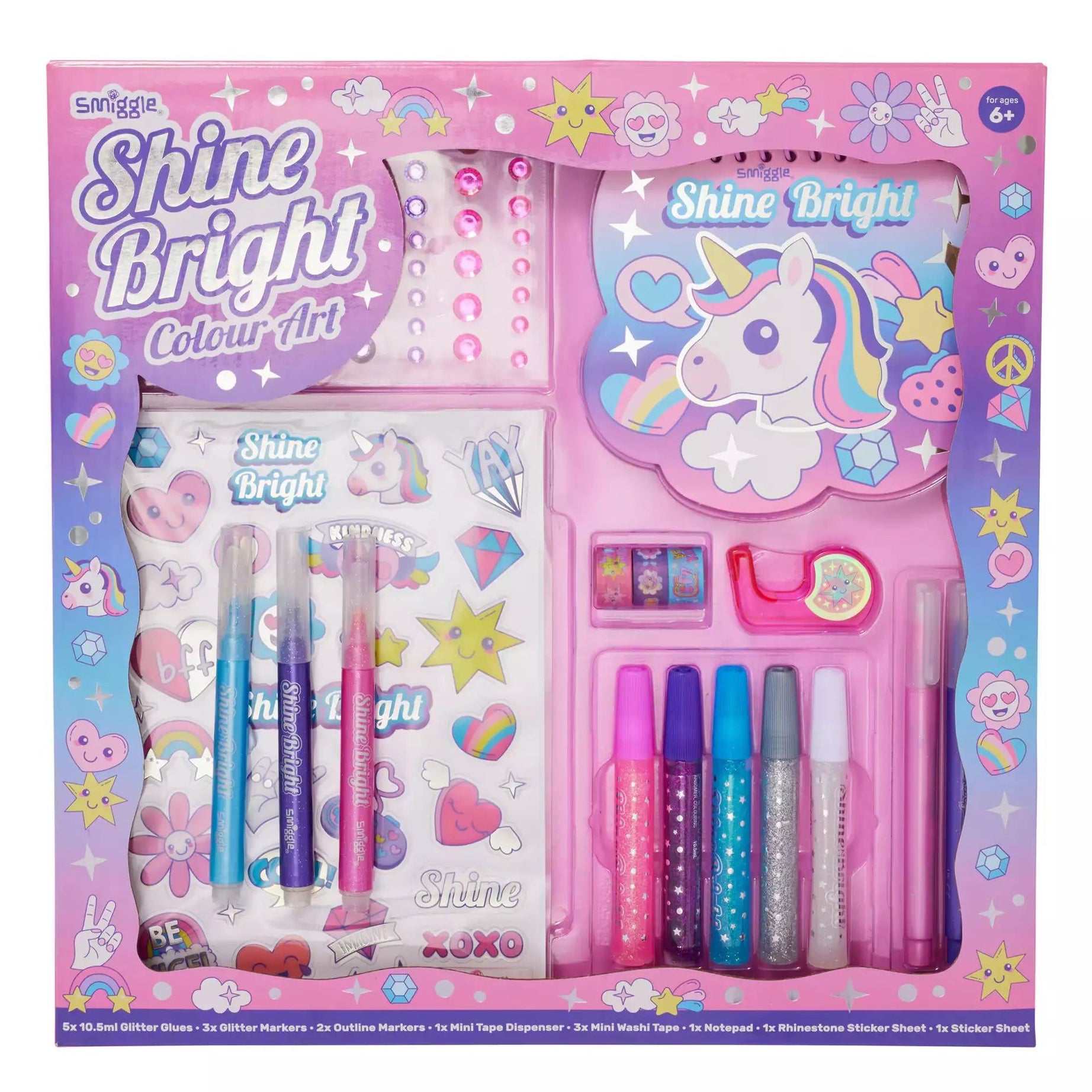 Smiggle - Shine Bright Resim Tasarım ve Sanat Seti-Dinossi