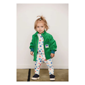 Mini Rodini - Organik pamuklu havlu fermuarlı sweatshirt | Yeşil