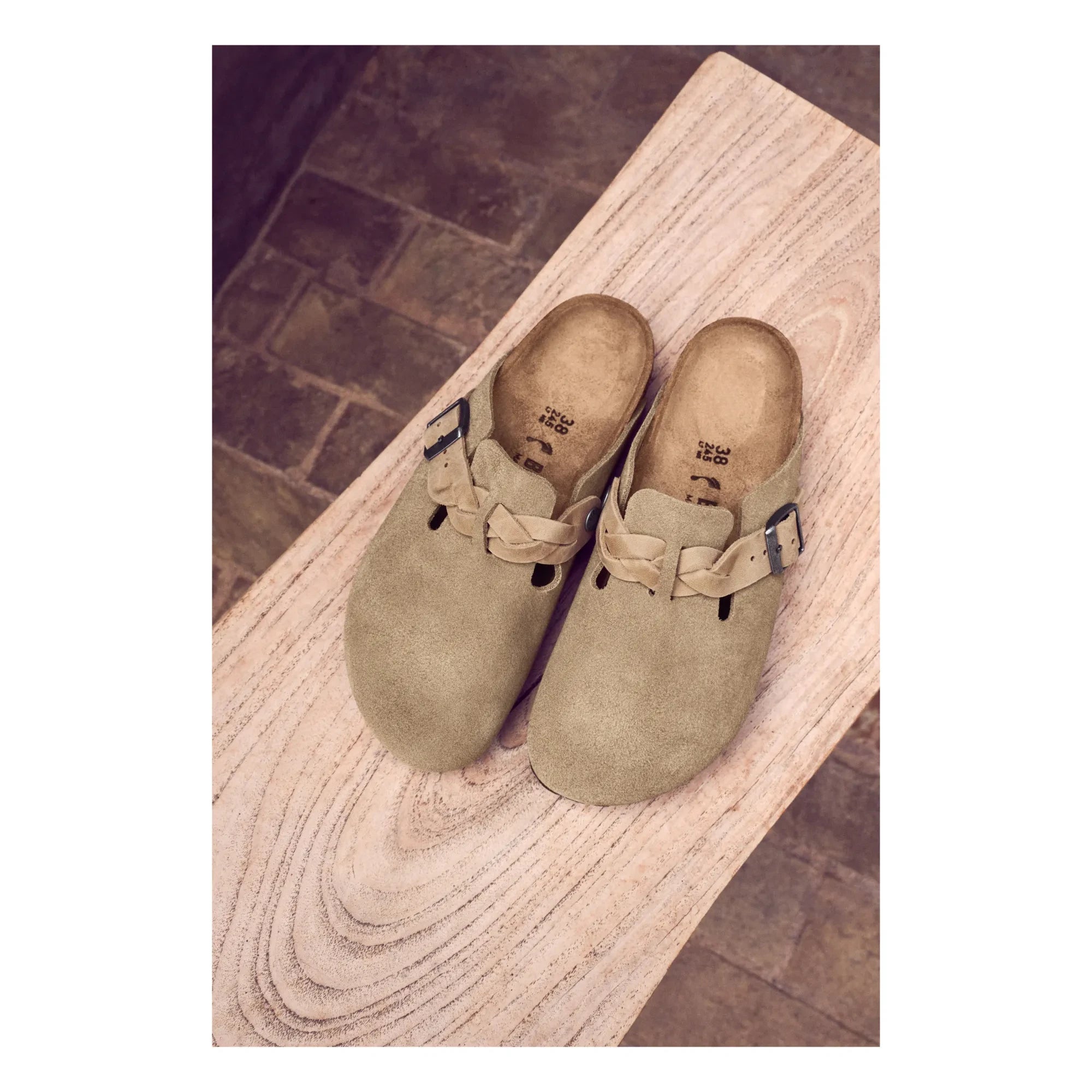 BIRKENSTOCK - Boston Örgü Sabo Terlik Dar Kalıp | Toz kahverengi