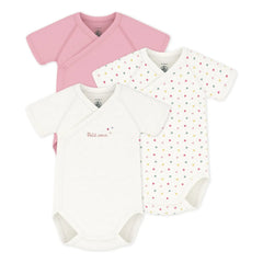 Petit Bateau - 3'lü Küçük Kalpli Organik Pamuk Çapraz Body | Beyaz
