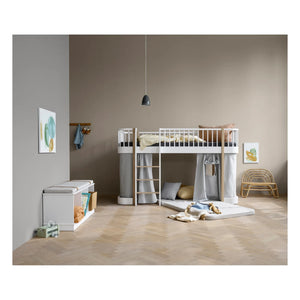 Oliver Furniture - Çatı katı yatağı / ranza için perde kabini Ahşap Original 138 cm | Gri