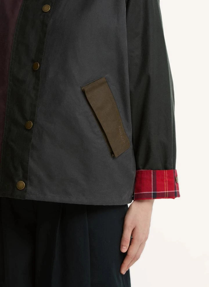 Barbour - Yağlı Patchwork Pamuk "Transport" Ceket | Lacivert