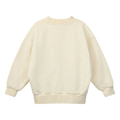 Wynken - Kukka organik pamuklu sweatshirt | Krem