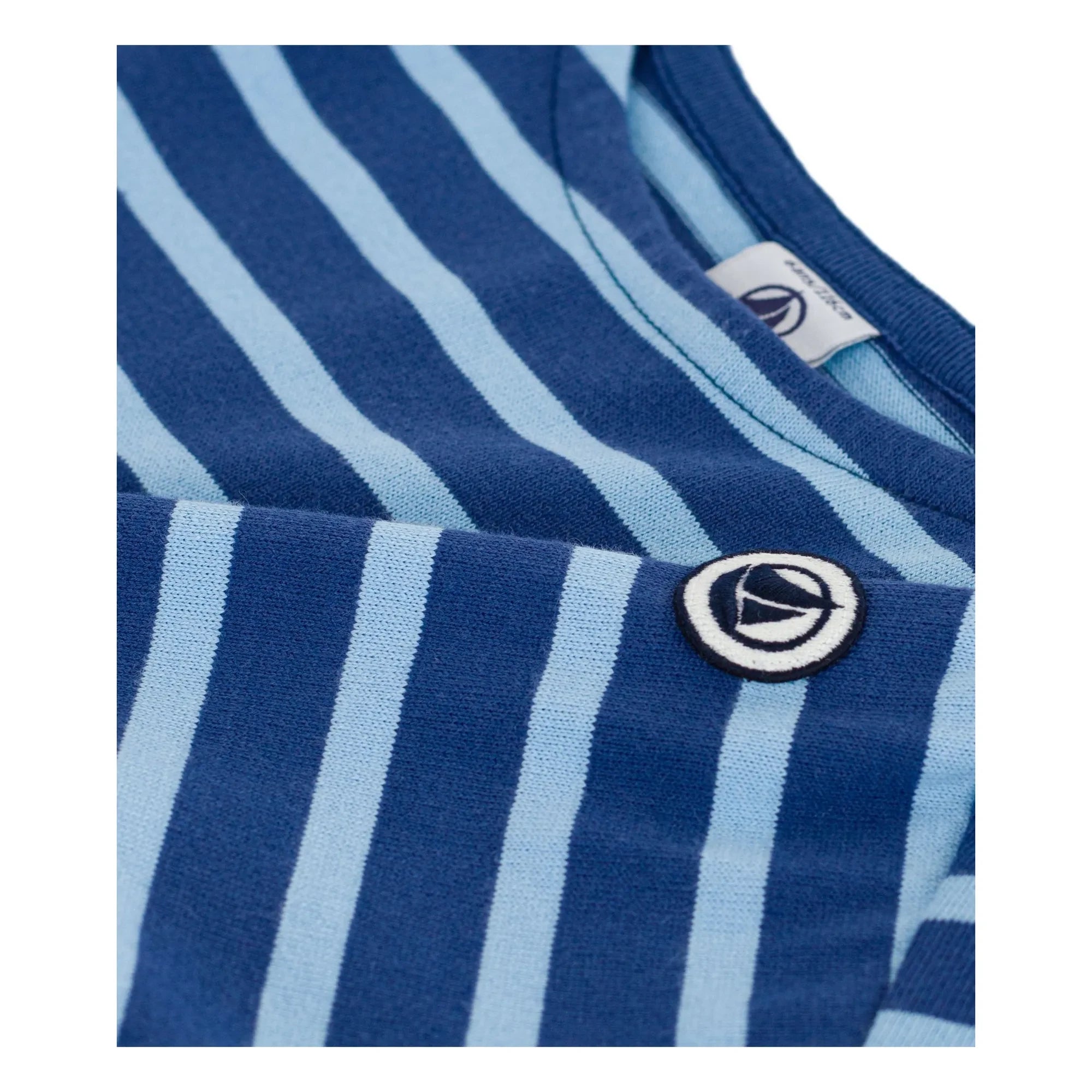 Petit Bateau - Marinière rozetli Tişört | Mavi