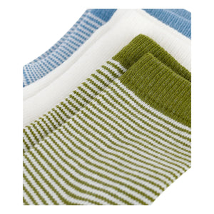 Petit Bateau - Çizgili Fitilli 3 Çift Çorap Seti | Beyaz