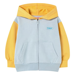 Tinycottons - Renk Bloklu Organik Pamuklu Kapüşonlu Sweatshirt | Yeşil