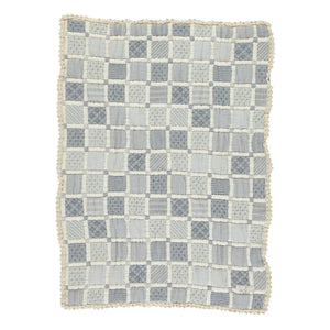 Bebe Organic - Mai Organik Pamuk Patchwork Battaniye | Mavi