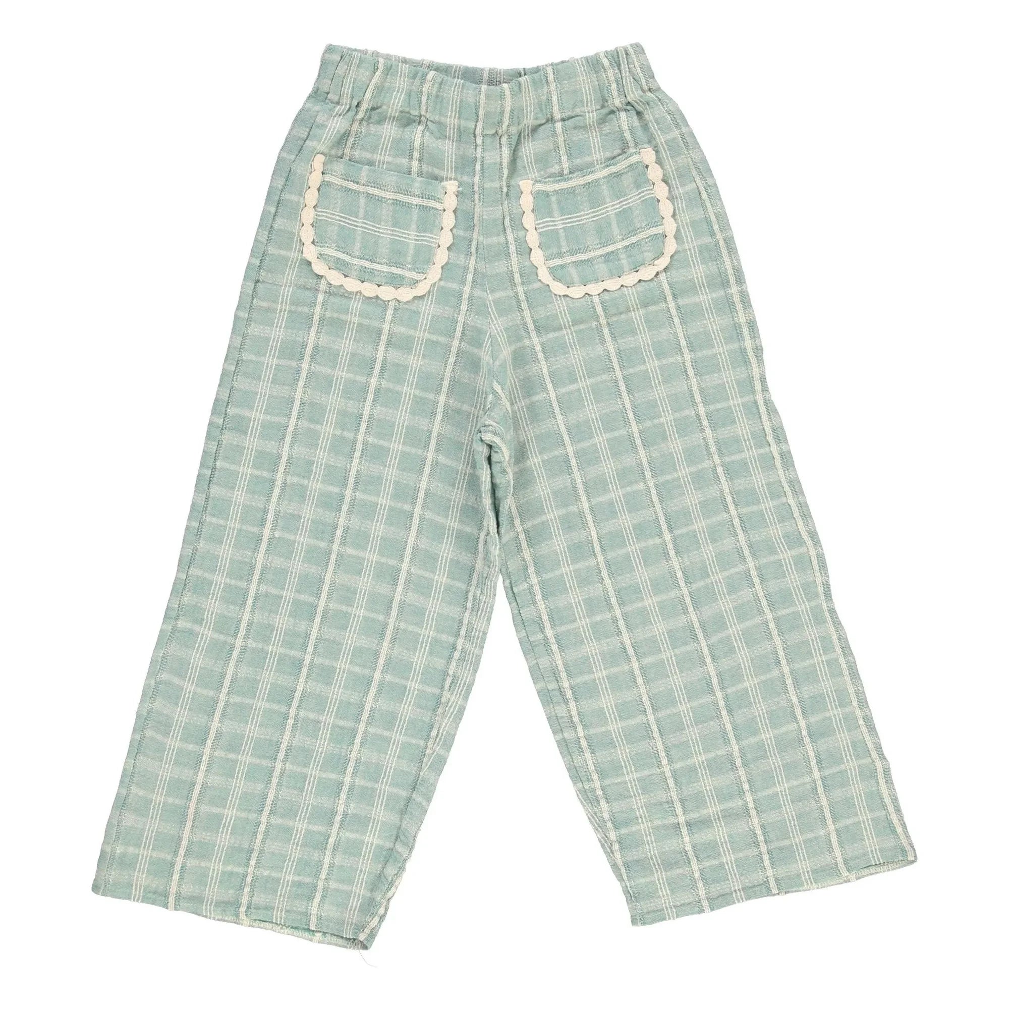 Bebe Organic - Mia Carreaux Cepli Taraklı Pantolon | Mavi Yeşil