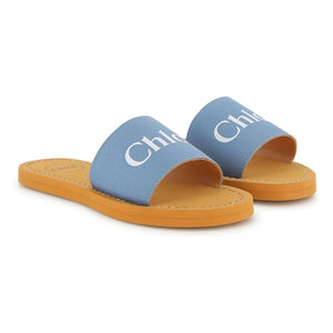 Chloé - Logo sandaletler | Gri mavi