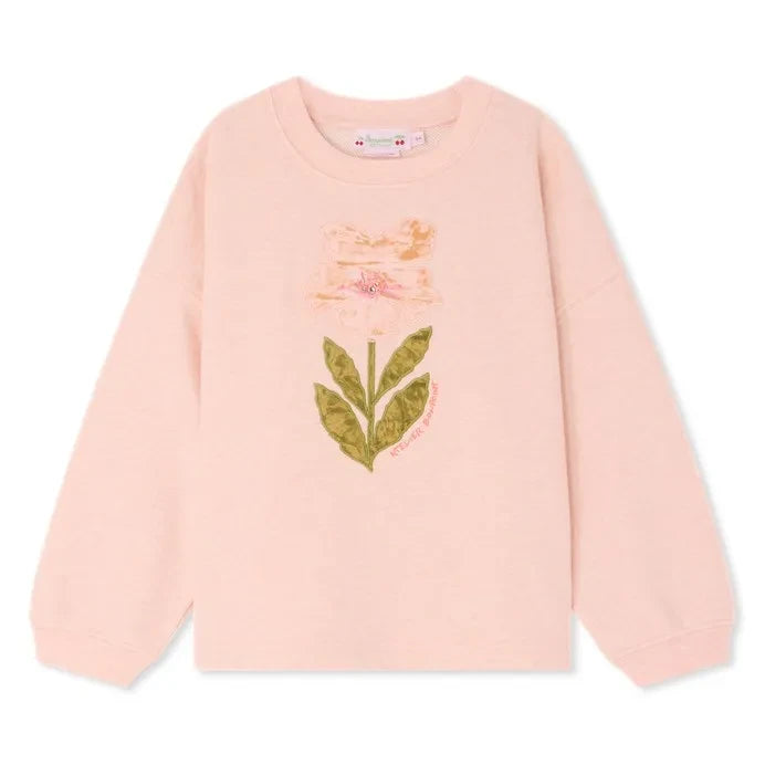 Bonpoint - Myla Fleur organik pamuk sweatshirt | Pembe