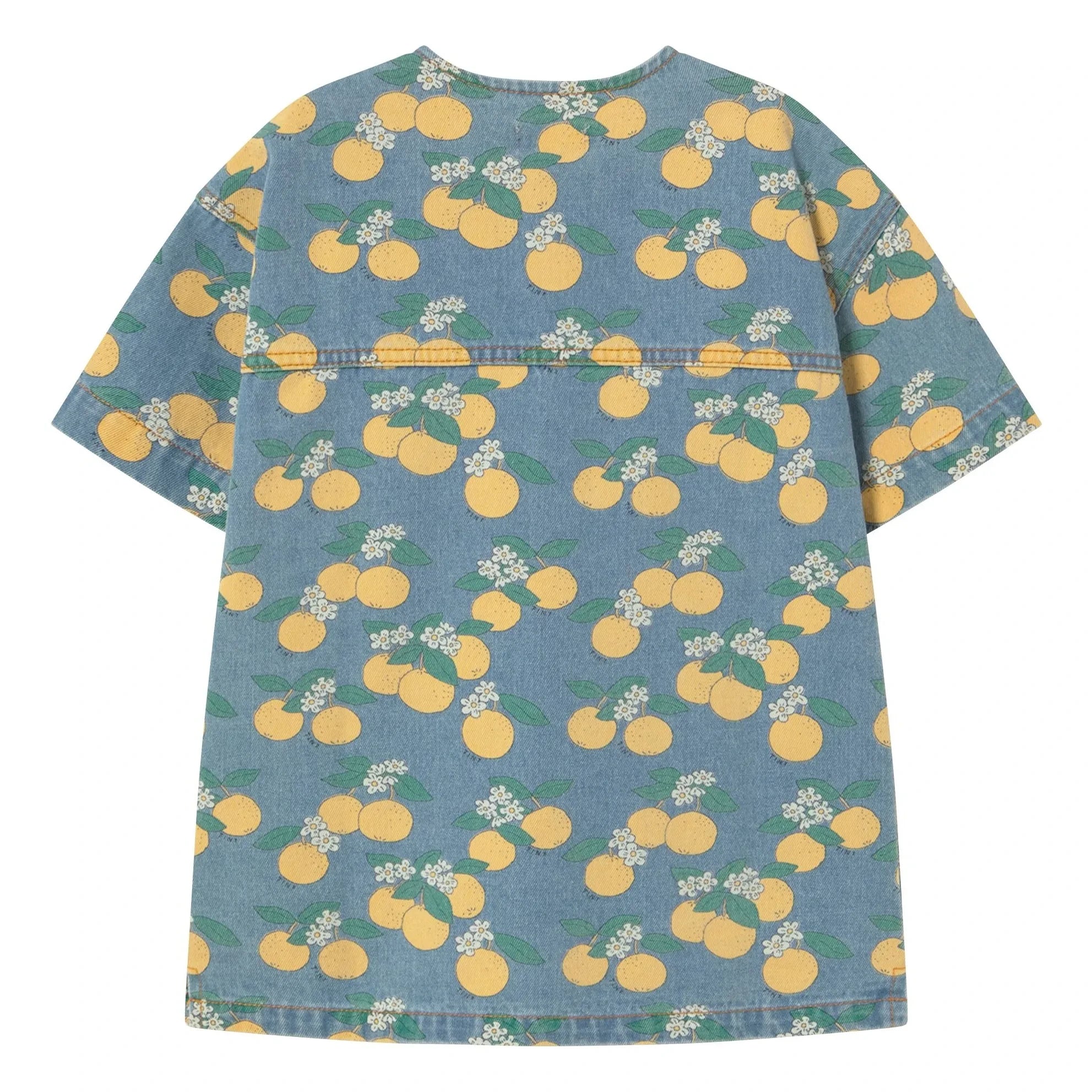Tinycottons - Turuncu Denim Elbise | Mavi