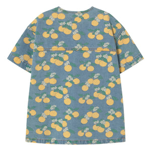 Tinycottons - Turuncu Denim Elbise | Mavi