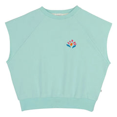 Jenest - Joey organik pamuklu kolsuz sweatshirt | Turkuaz