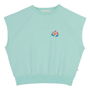 Jenest - Joey organik pamuklu kolsuz sweatshirt | Turkuaz