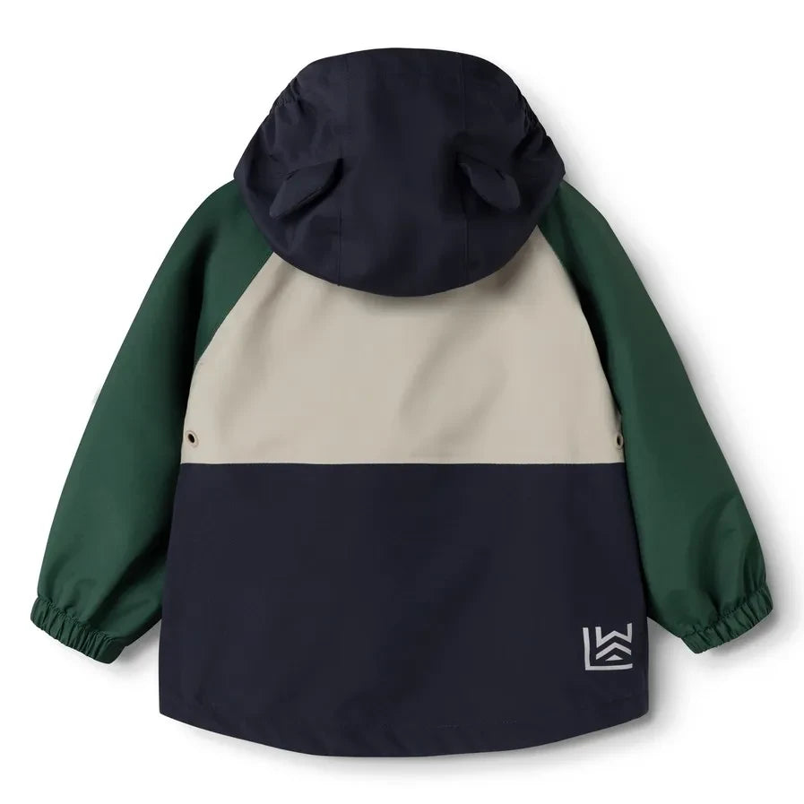 Liewood - Manu Colorblock طقم مطر مصنوع من ألياف معاد تدويرها | أخضر داكن