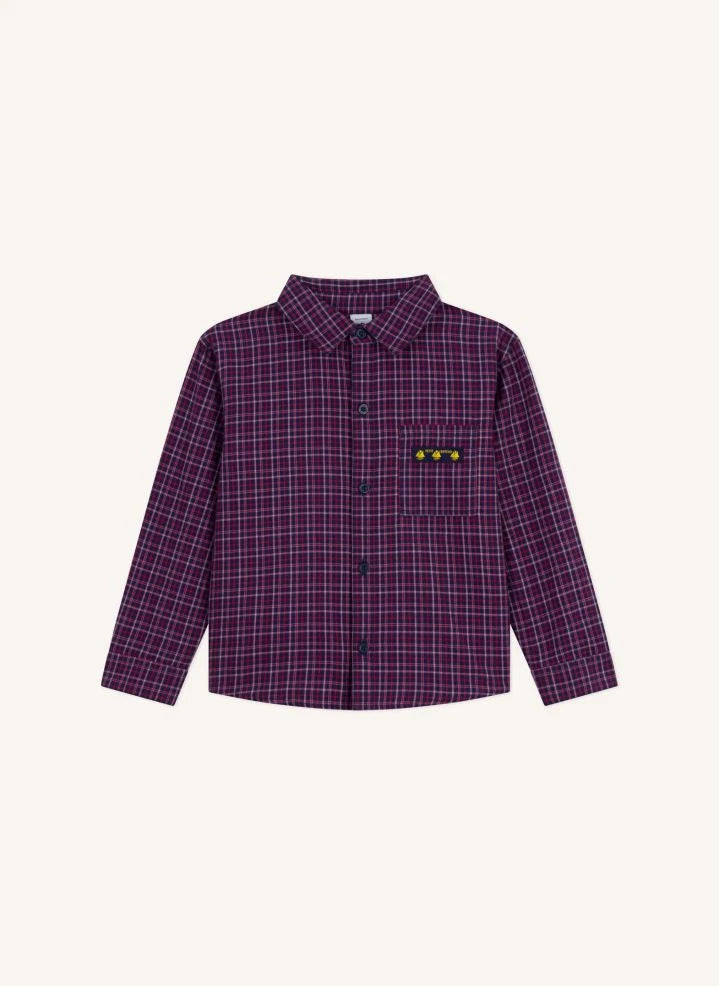 Petit Bateau - Organik Pamuklu Kareli Gömlek | Lacivert