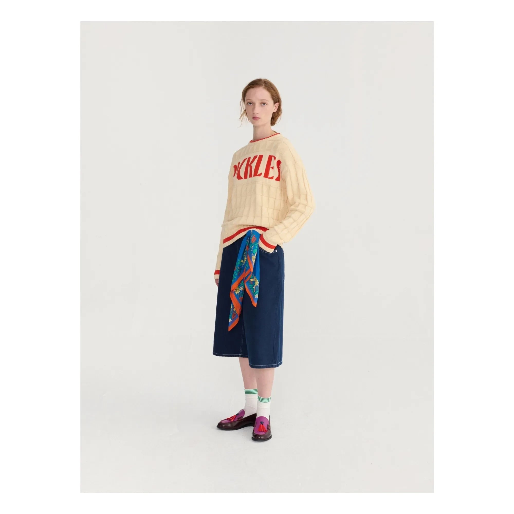 Bobo Choses - Denim Organik Pamuk Bermuda Şort | Mavi