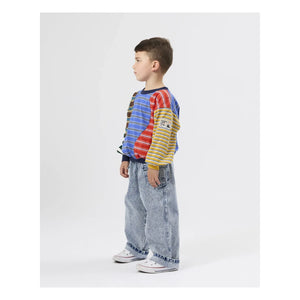 Goldie + Ace - Mavi Renk Bloklu Çizgili Sweatshirt