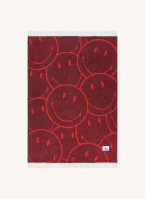 Maison Deux - غطاء صوف - Maison Deux x Smiley | بورجوندي
