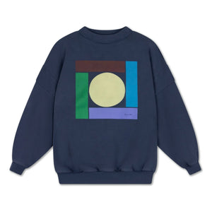 Repose AMS - Bisiklet Yaka Baskılı Organik Pamuk | Gece mavisi
