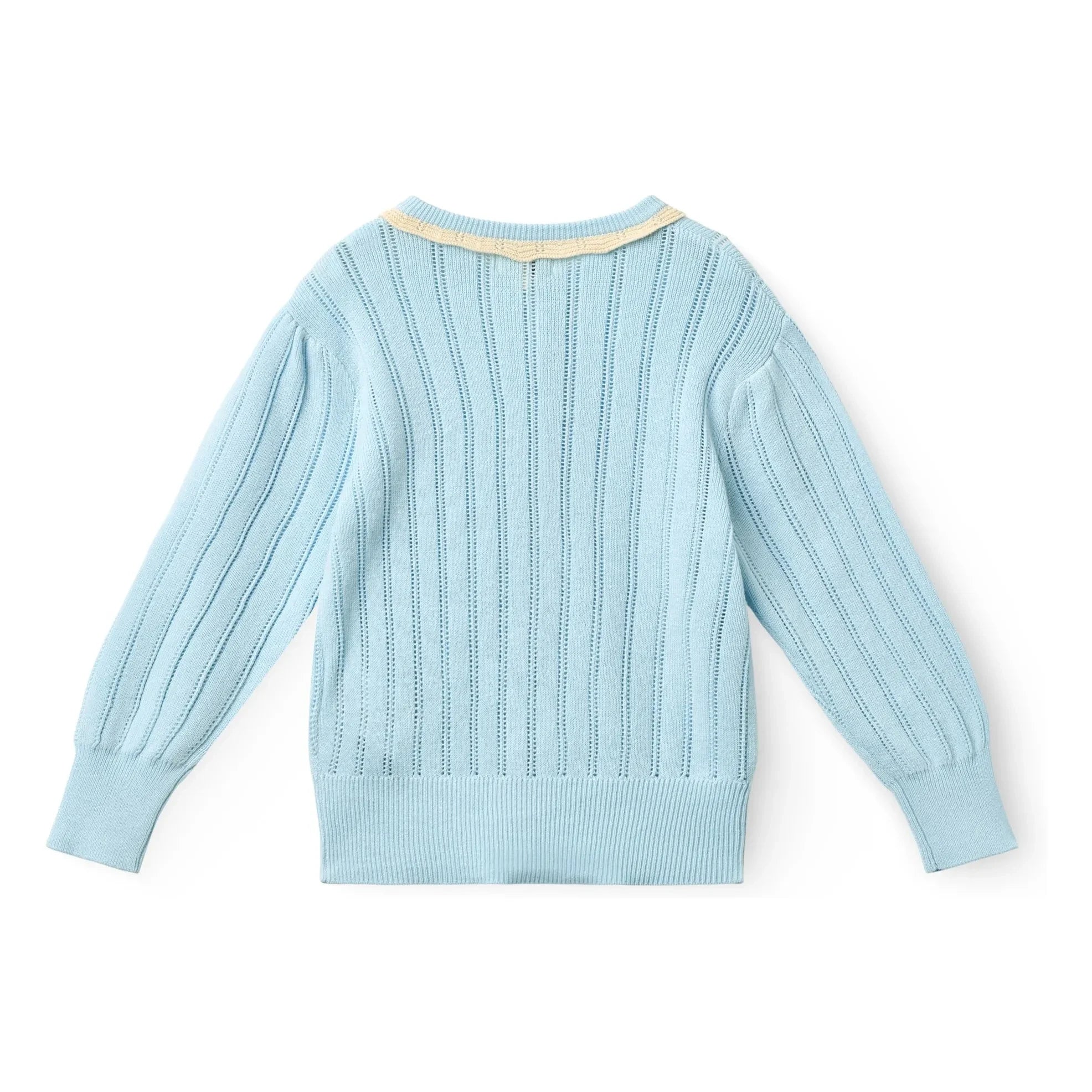 Copenhagen Colors - Pointelle organik pamuk hırka | Açık Mavi