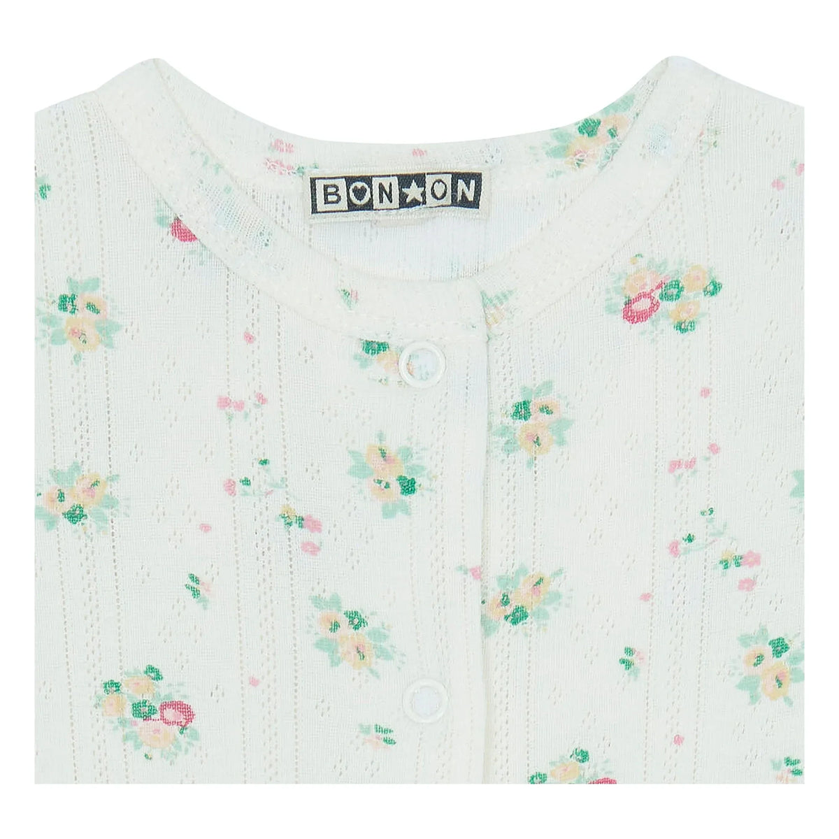 Bonton - Pointelle Nuite Bouquets Pijama | Beyaz