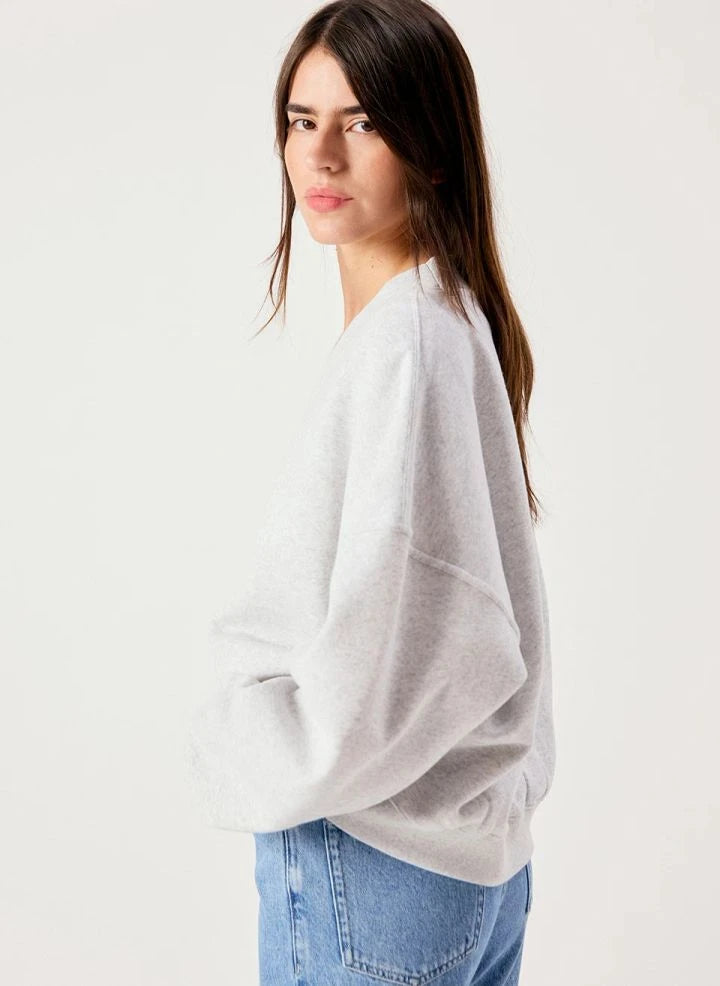 American Vintage - Baptown Pamuklu Sweatshirt | Gri melanj