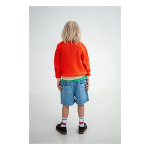 Repose AMS - Denim Organik Pamuk Bermuda Şort | Mavi