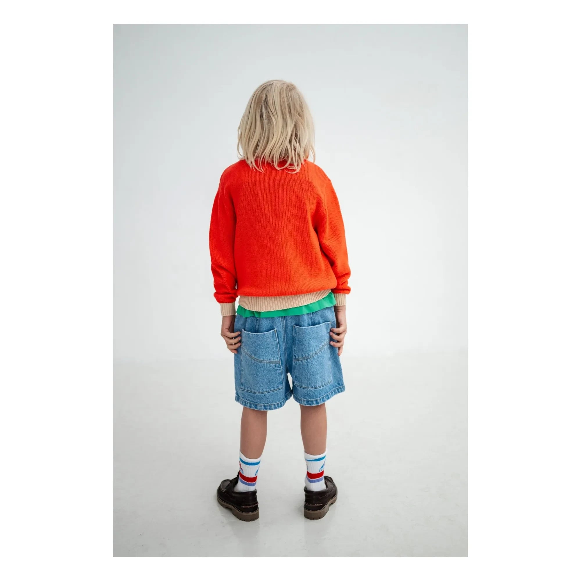 Repose AMS - Denim Organik Pamuk Bermuda Şort | Mavi