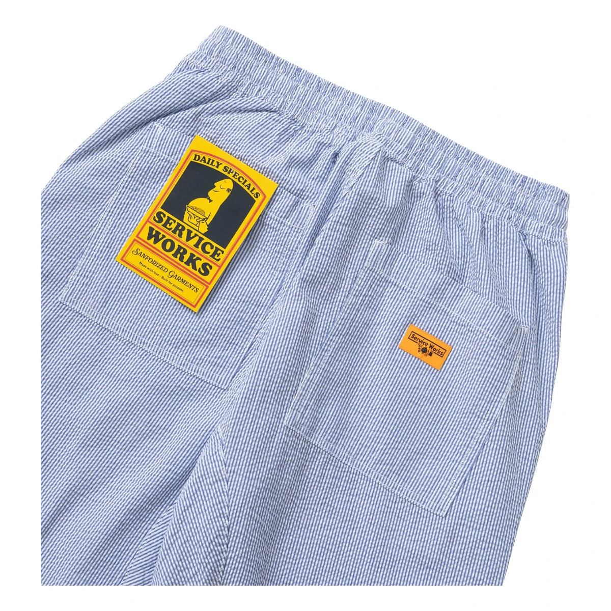 Service Works - Şeftali Çizgili Seersucker Pantolon | Açık Mavi