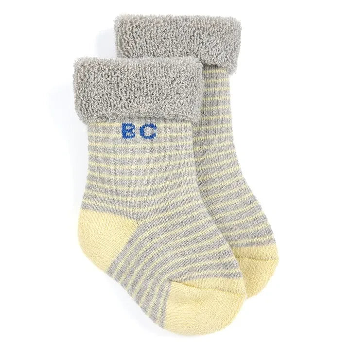 Bobo Choses - 2 Çift Çizgili Organik Pamuklu Çorap Seti | Yeşil