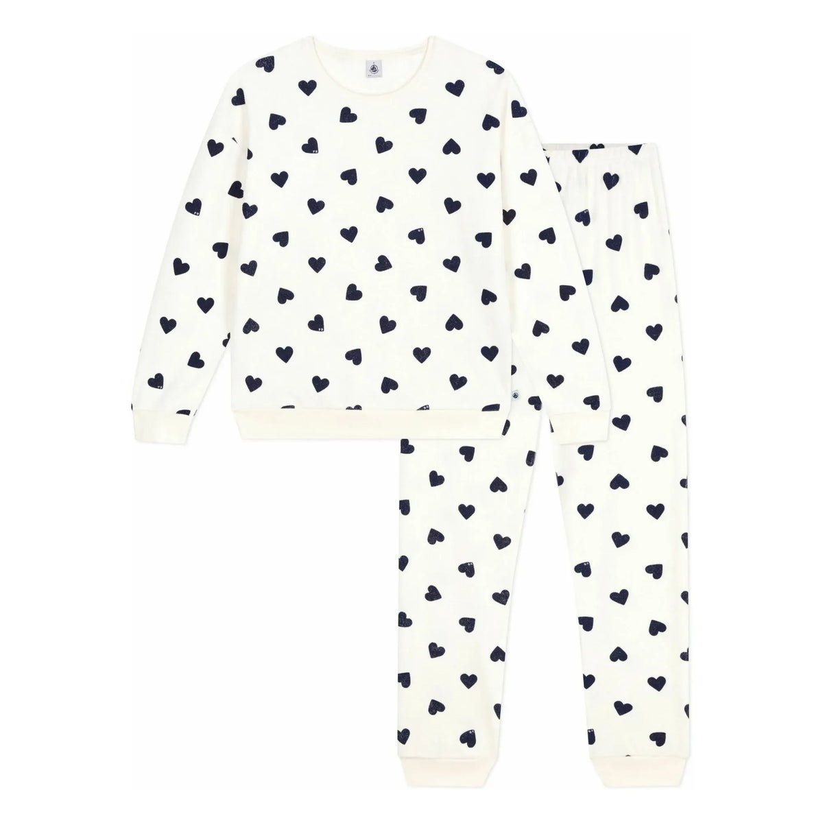 Petit Bateau - Sünger kalpli pijama | Ecru