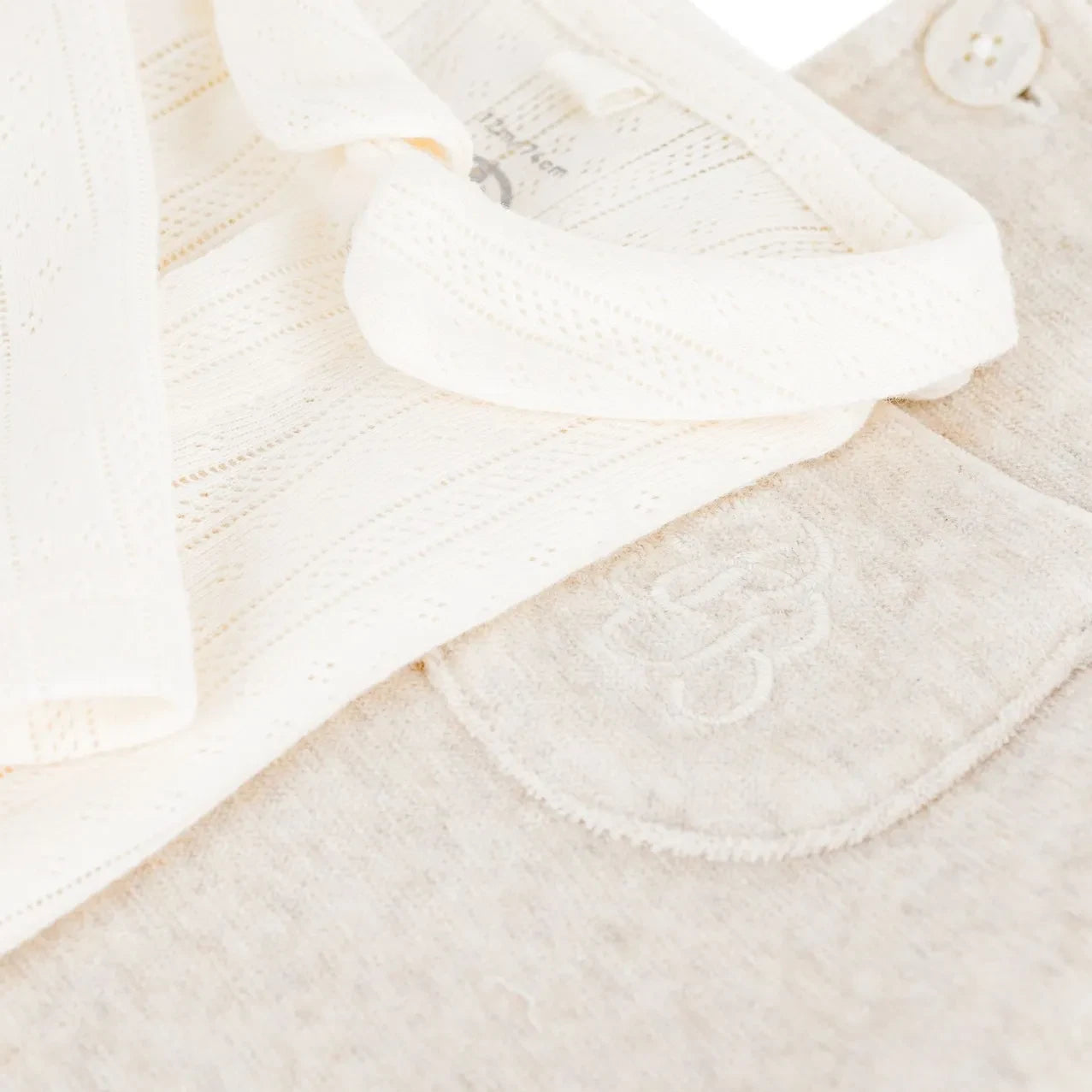 Petit Bateau - Organik pamuk kadife body ve salopet takımı | Bej