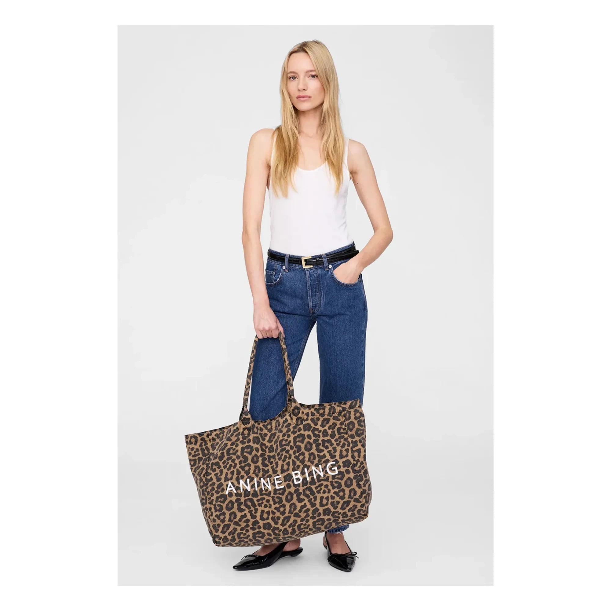 Anine Bing - Leo Leopard tote çanta | Kahverengi