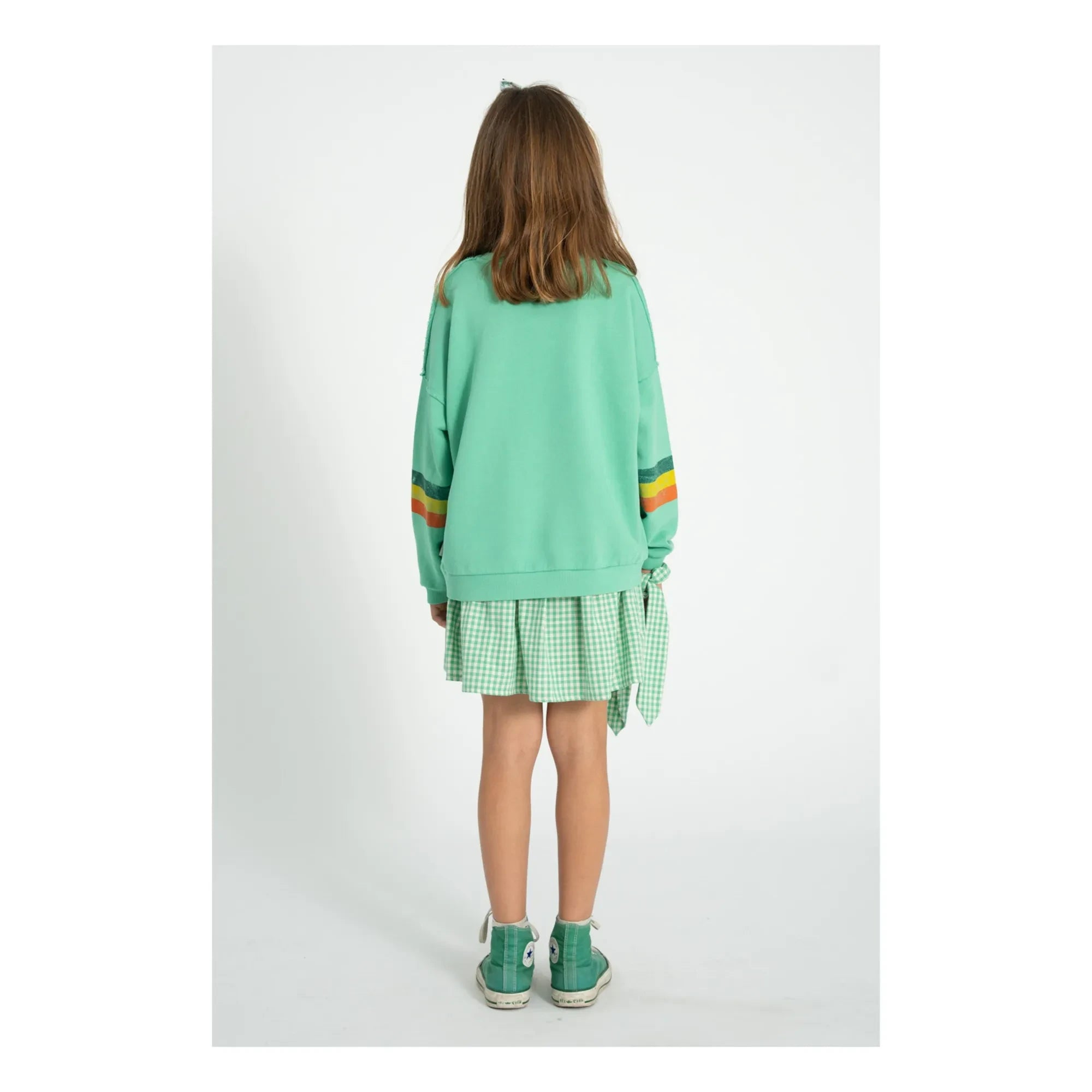 Piupiuchick - Çizgili Sweatshirt Organik Pamuk | Yeşil