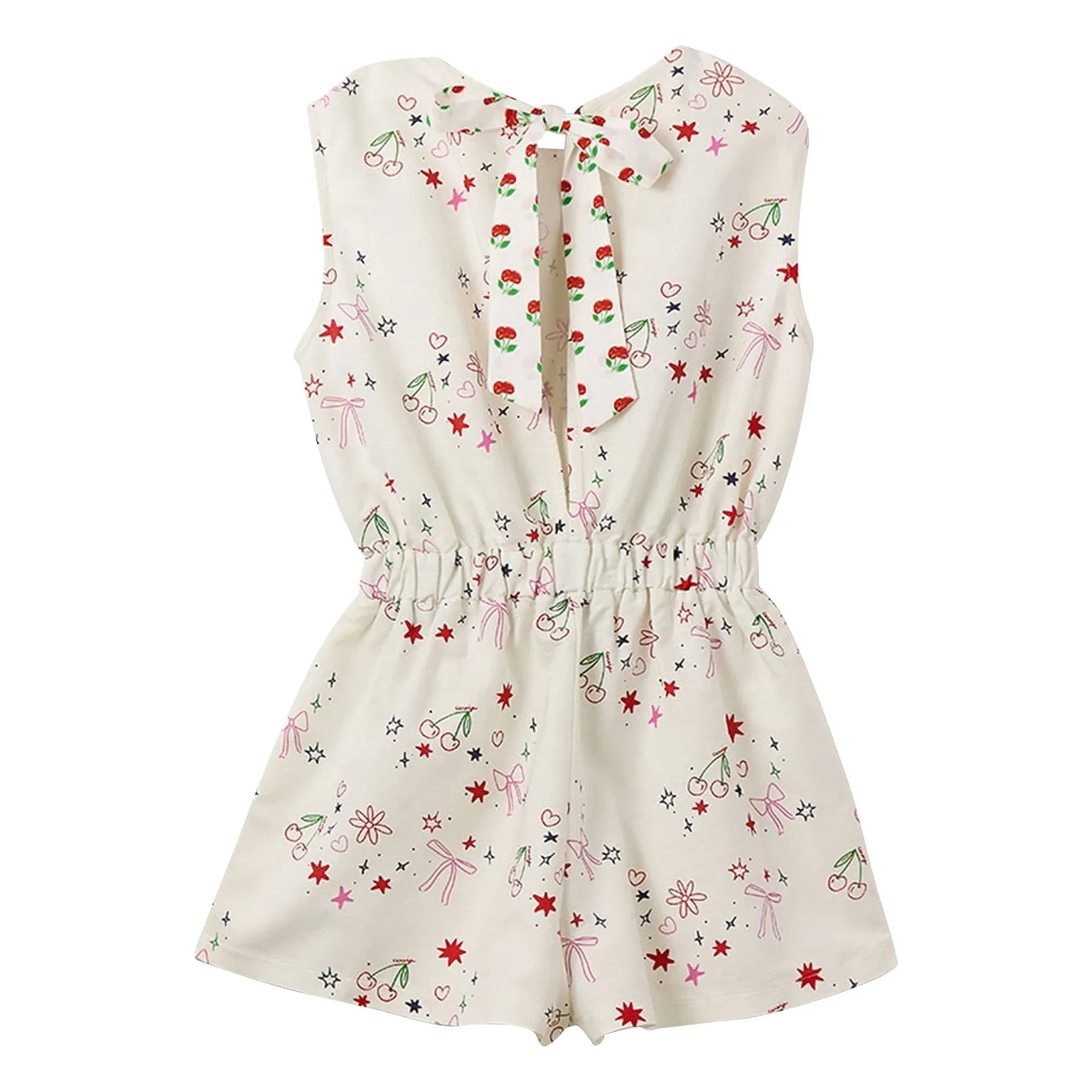 Fabula - Combishort Kiraz Desenli Pop | Beyaz