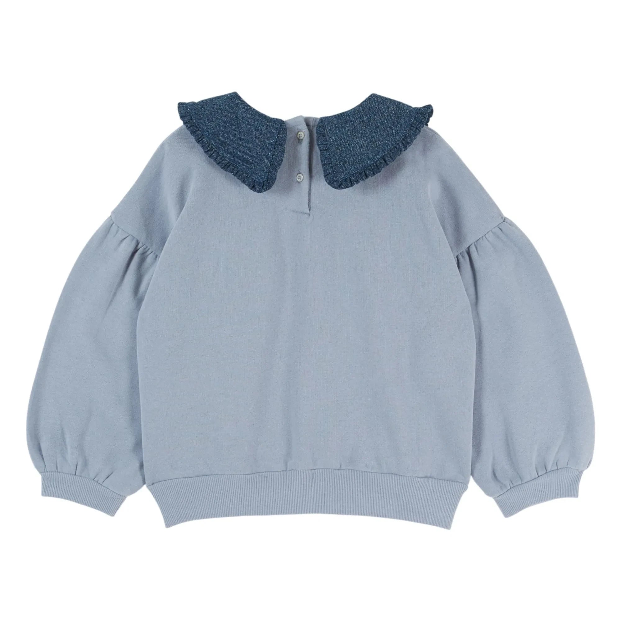 Emile et Ida - Organik pamuklu bisiklet yaka sweatshirt | Mavi