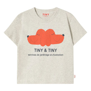 Tinycottons - Tiny & Tiny Dogs Organik Pamuk Tişört | Heather bej