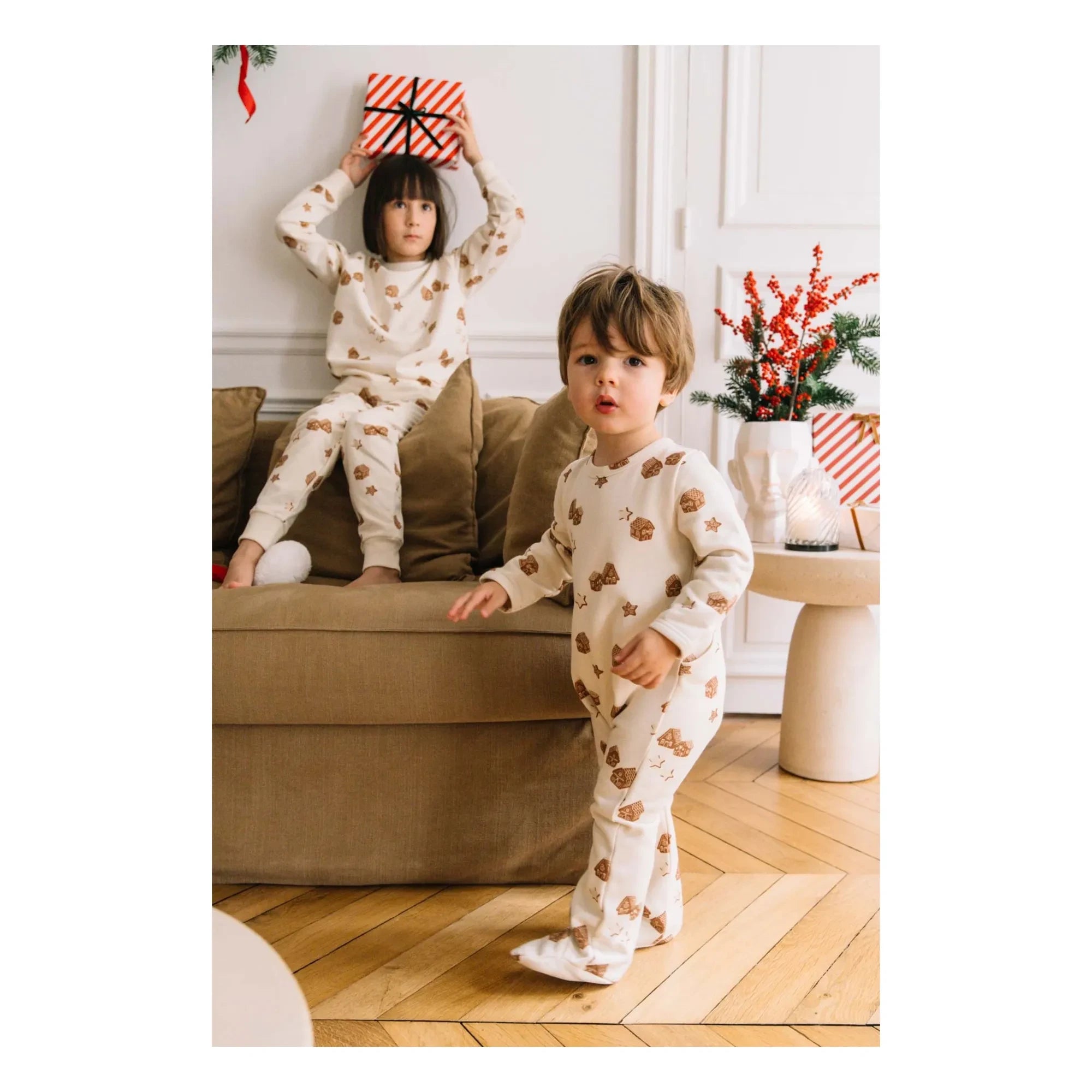 Studio Bohème - Tombul Noel organik pamuklu pijama | Ekru